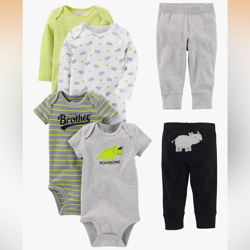 Kids Dinosaur Themed Matching Set - Gray, Green, Black